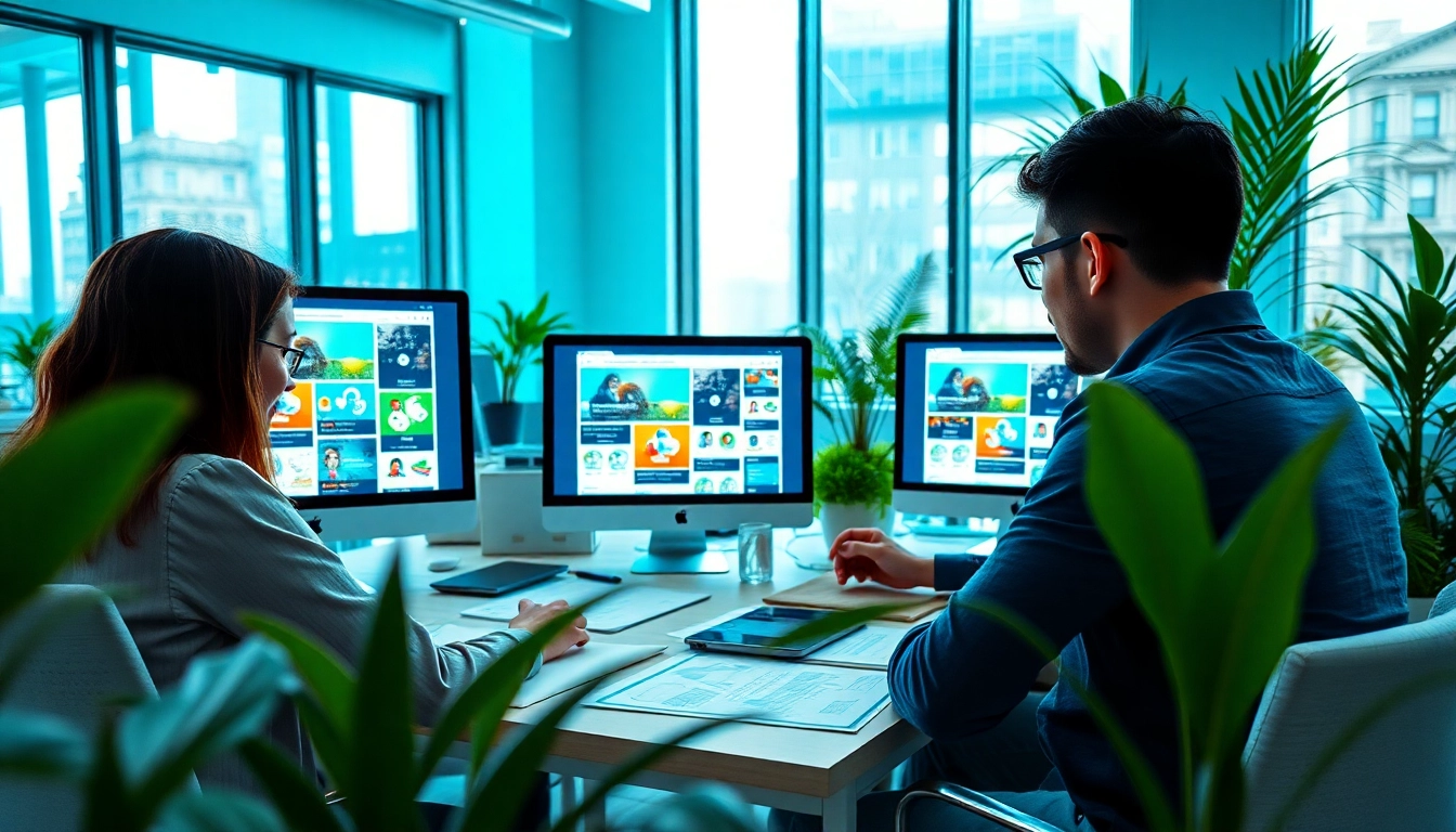 Engaging teamwork by a kansas city web design company in a vibrant office.