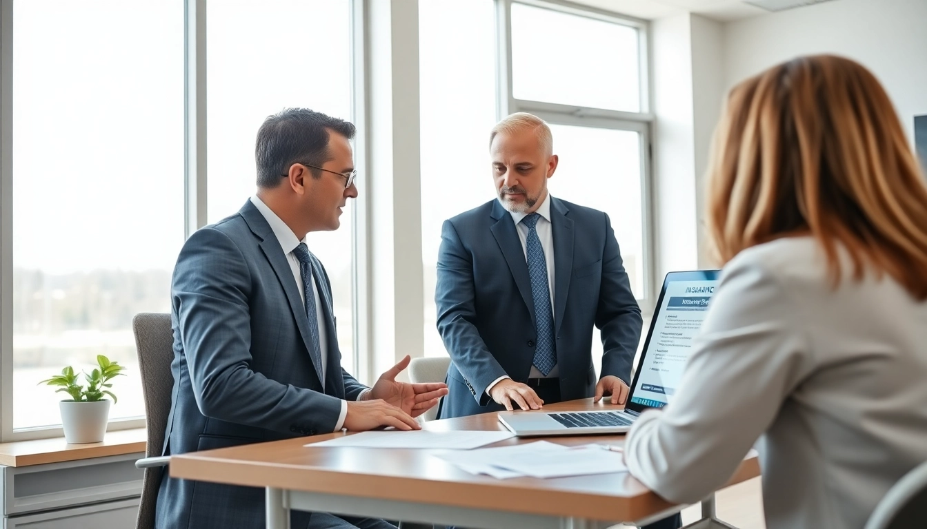 Engaging clients in Lindstrom MN insurance discussions with a professional agent in a modern office.