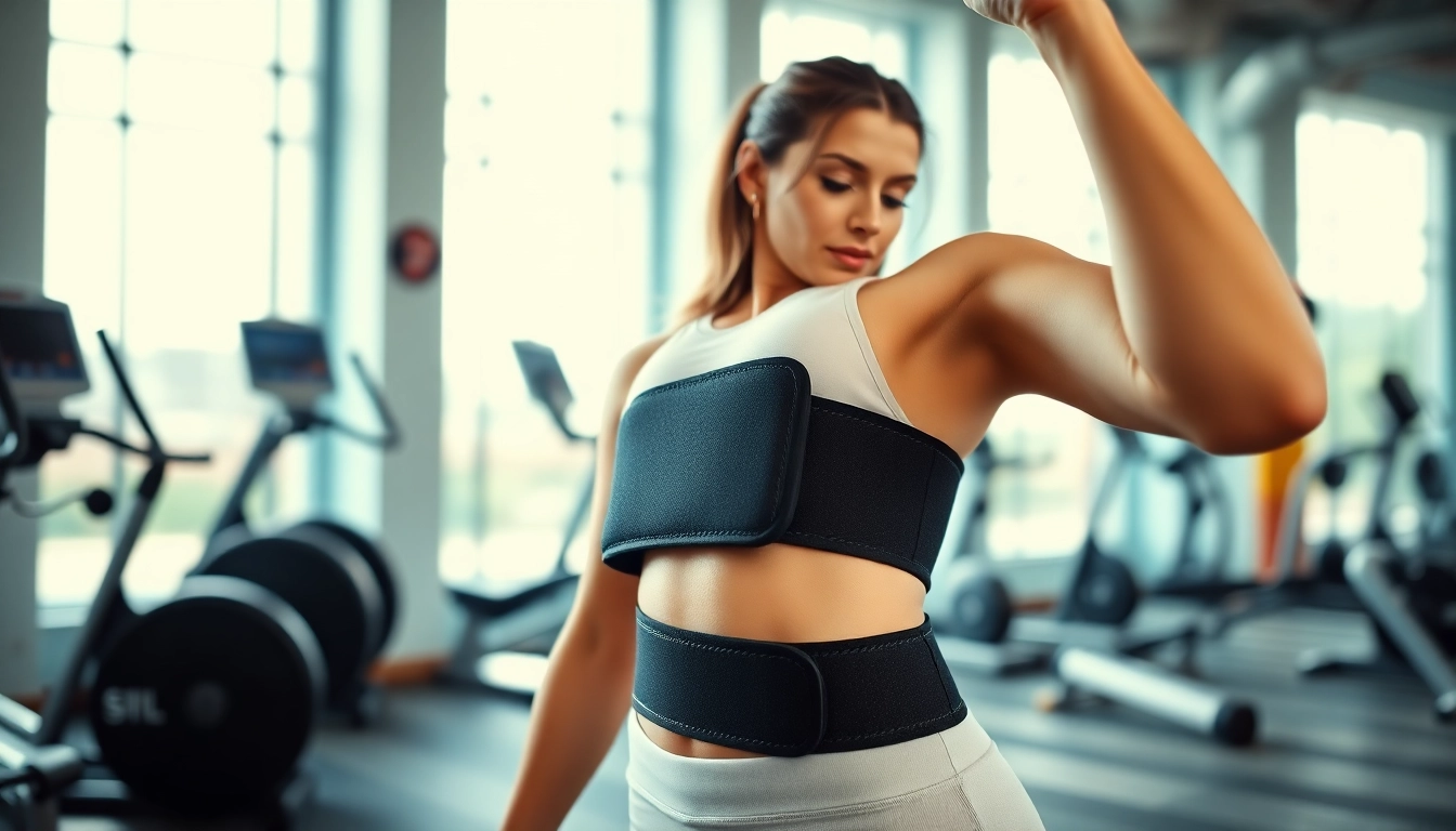 Using a quasar md belt for effective body shaping during a workout session.