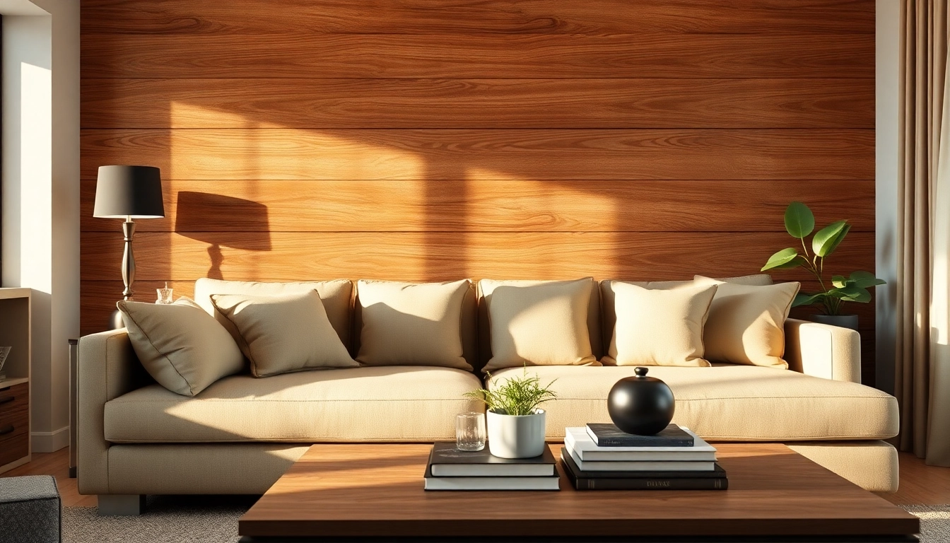 Enhance your space with stunning wood panels decor that creates a warm, inviting atmosphere.