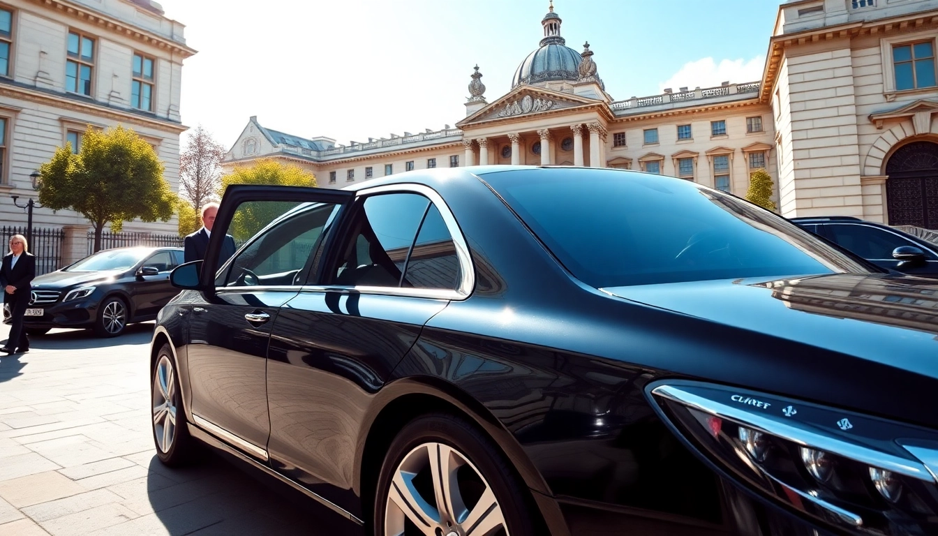 Private chauffeur London welcoming passengers to a luxury vehicle.