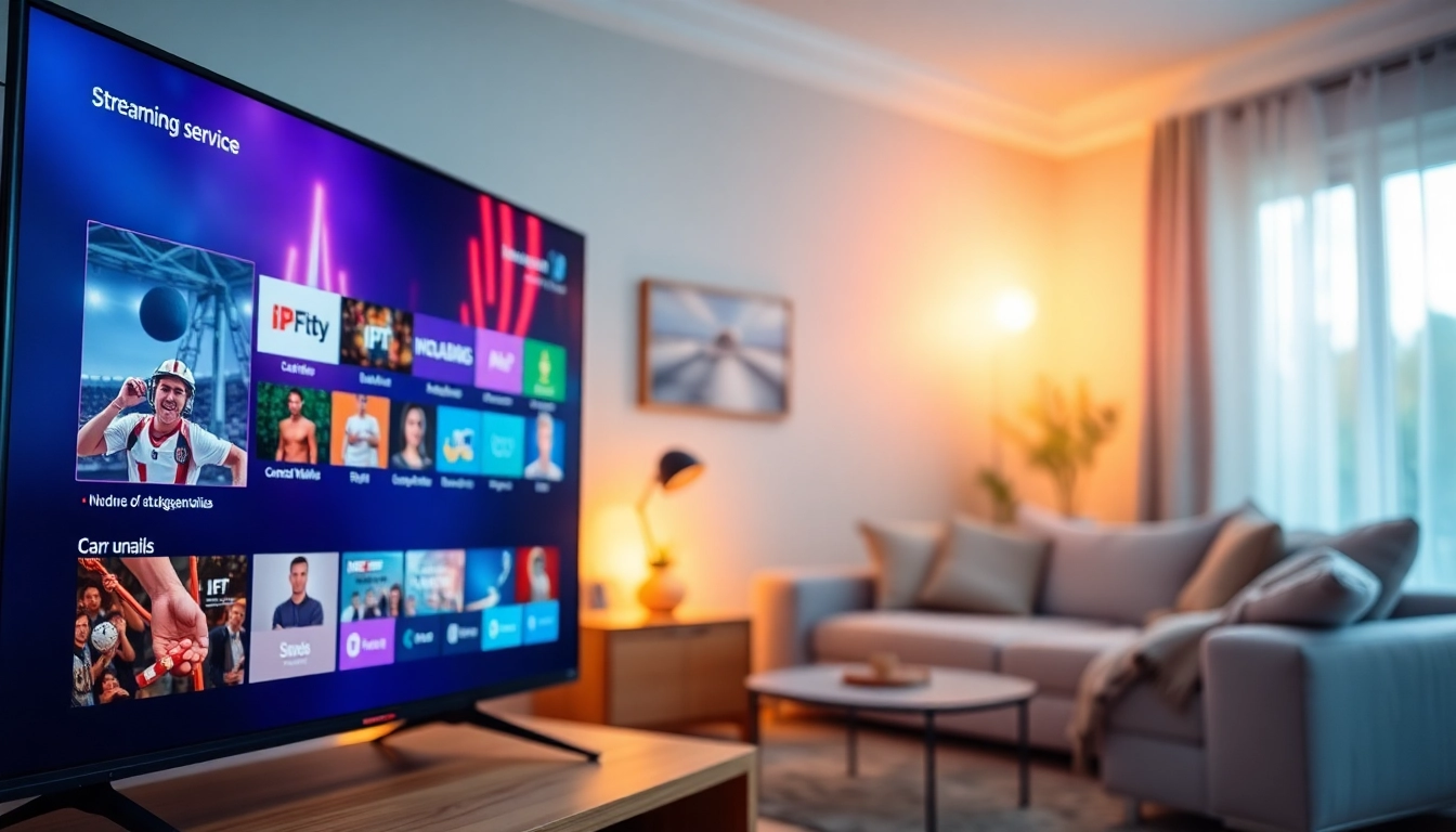 Compra Listas IPTV en una interfaz de streaming profesional, mostrando canales variados.