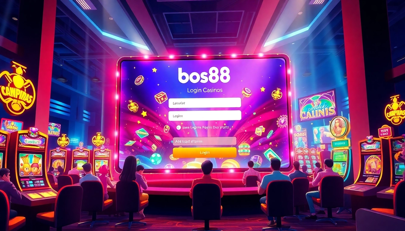Masuk ke bos88 login Slot dengan tampilan kasino online yang cerah dan menarik.