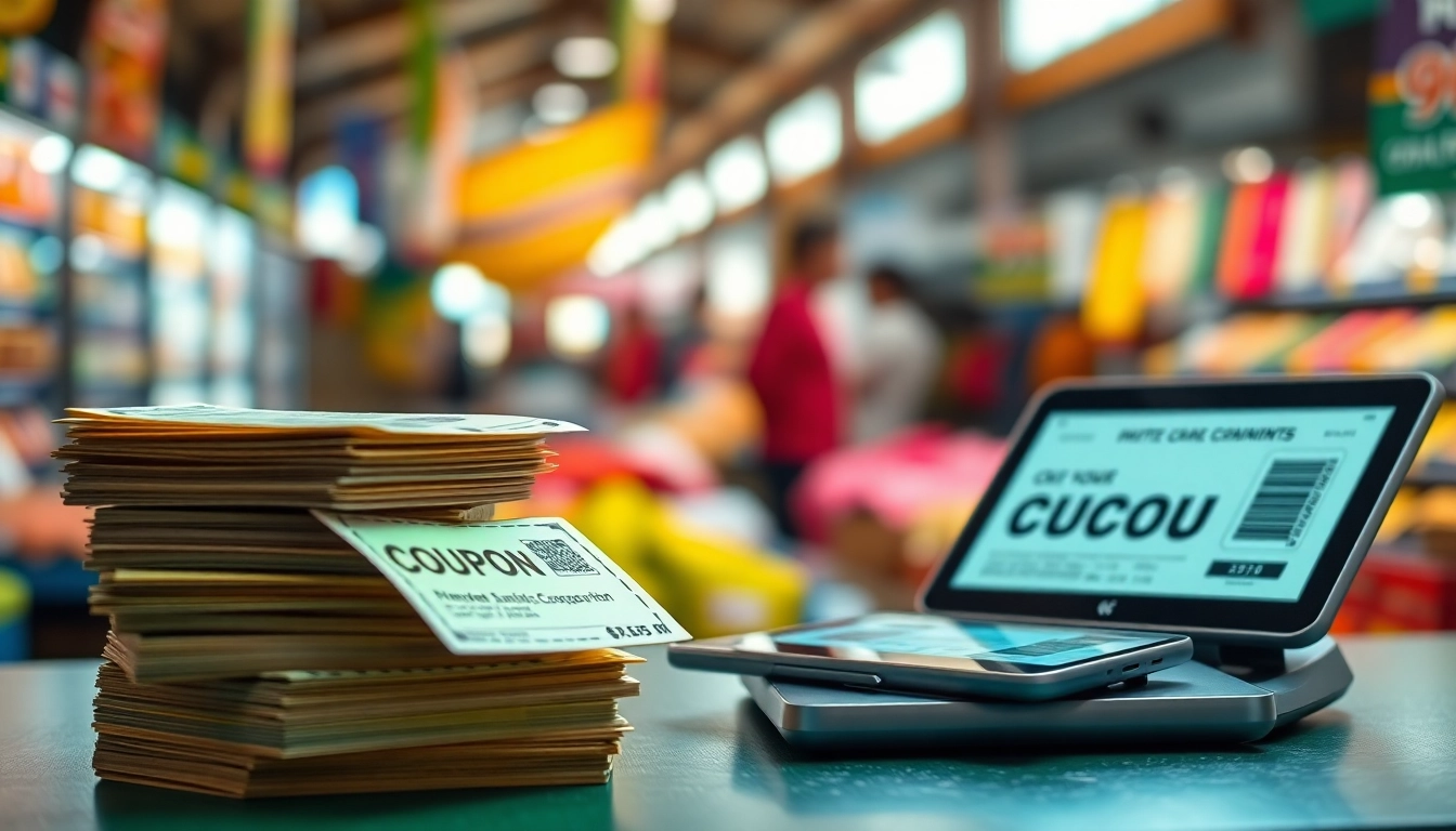 Discover creative coupons showcased among discount vouchers in a market setting.