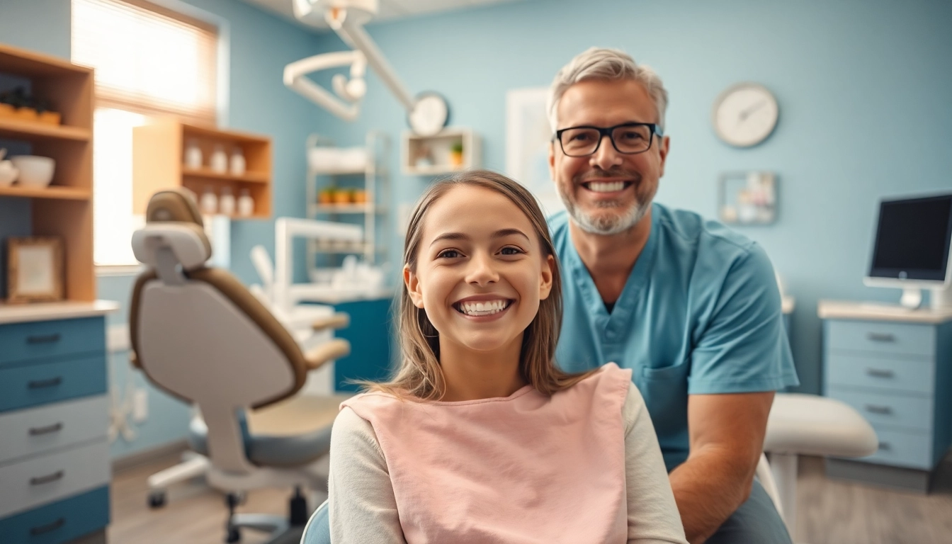 Promoting Grand Strand Smile Spotlight through a friendly consultation in a modern dental office.