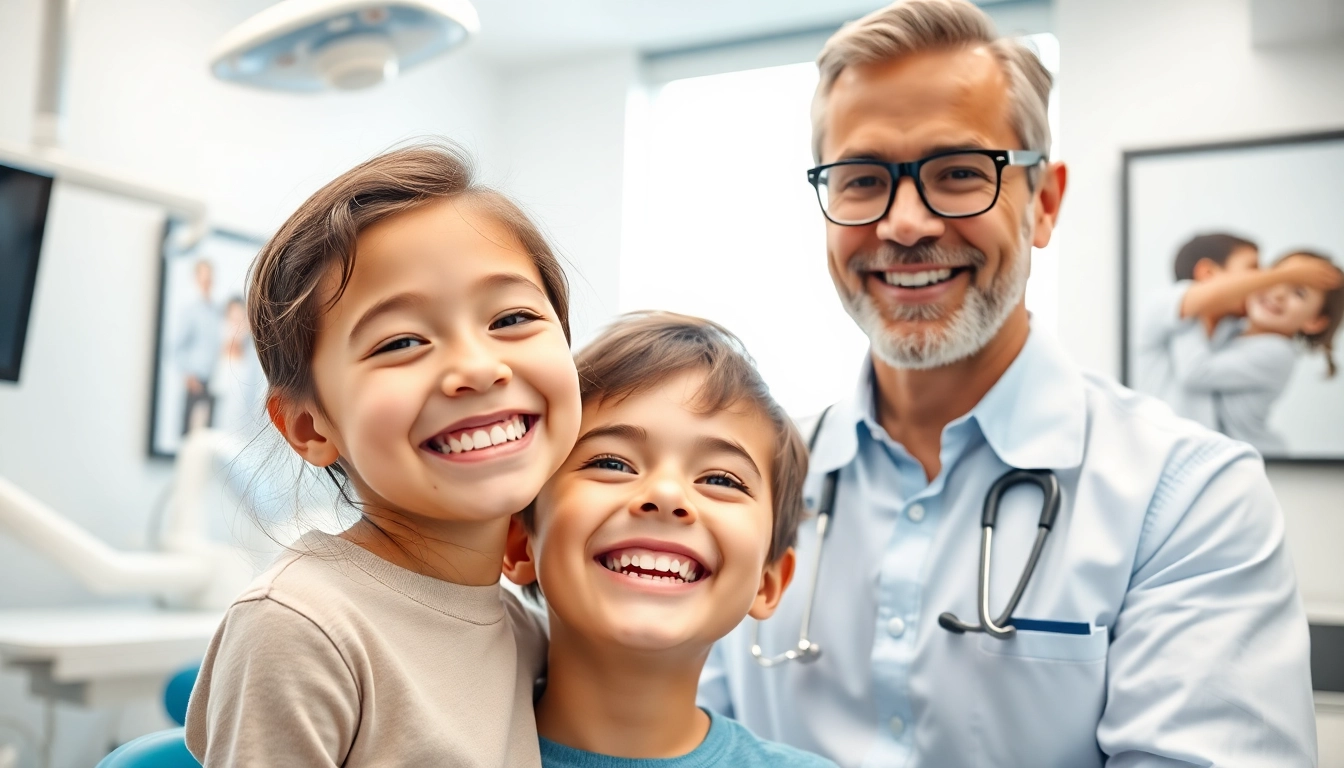 Orthodontist Myrtle Beach examining a child's smile in a modern dental clinic.