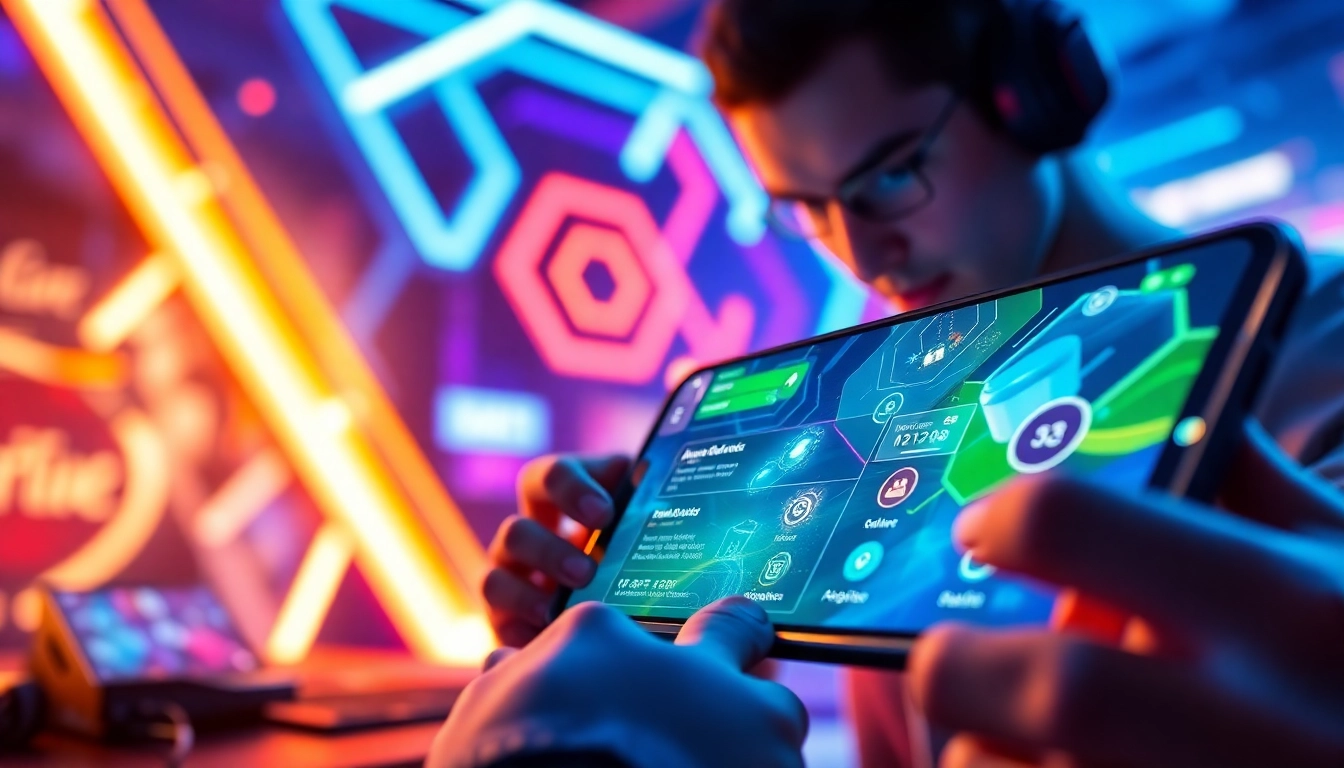 Permainan interaktif dengan mild88 yang menampilkan antarmuka canggih dan suasana gaming dinamis.