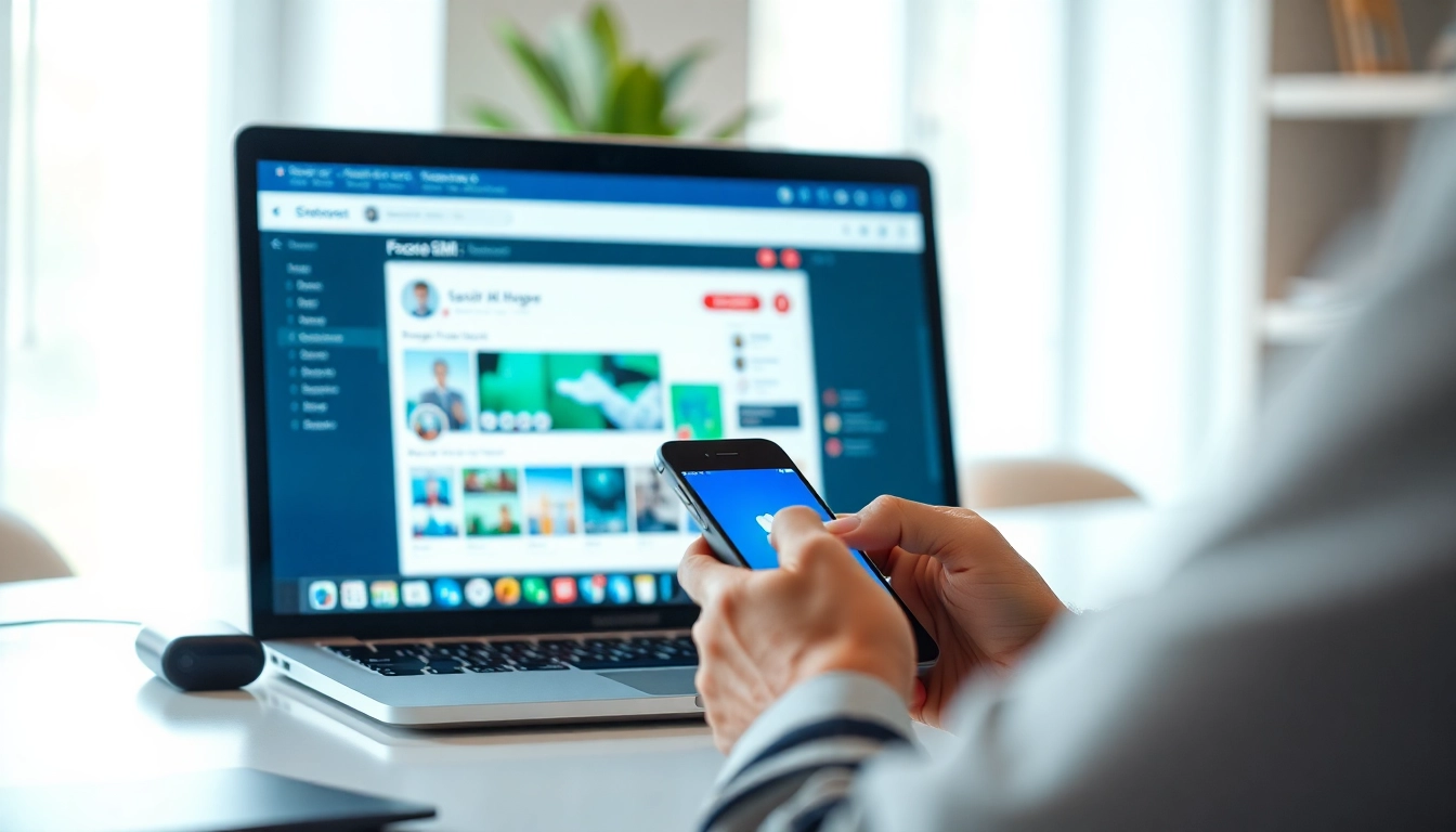 Engaging user interface of a facebook smm panel in a modern workspace.