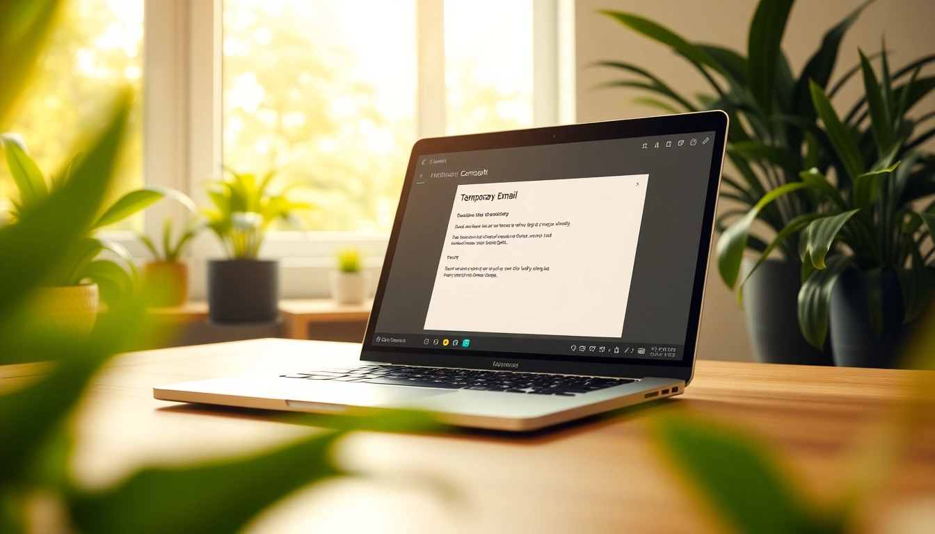 Manage your temporary email efficiently with a modern digital workspace illustration.