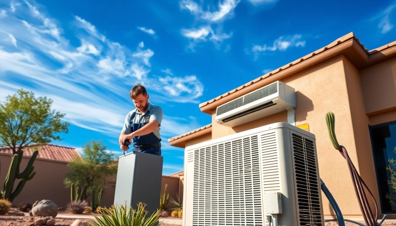 Technician installing scottsdale ac unit in modern home environment.